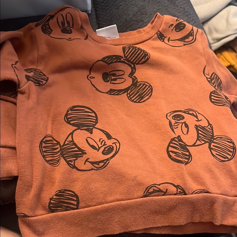 Disney Orange Mickey Mouse Sweatshirt